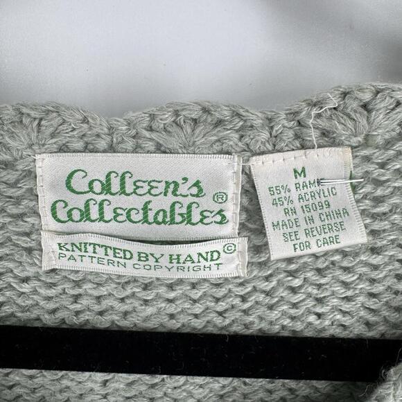 Vintage grandma sweater womens medium M hand knitted embroidered relaxed 80s 90s - Picture 2 of 5